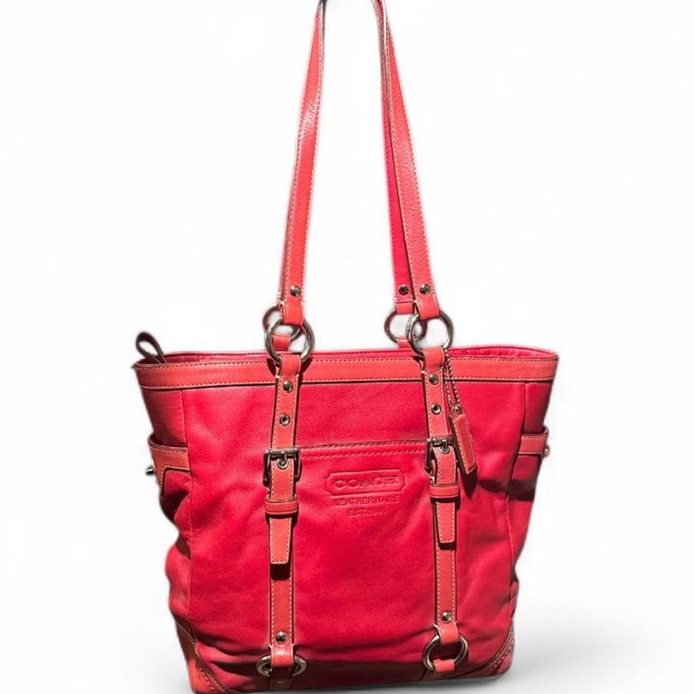 Vintage Coach Red genuine leather Tote Bag